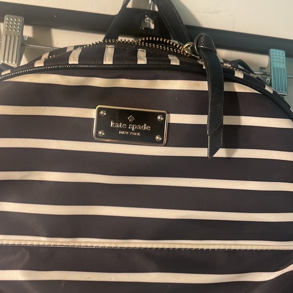 Kate spade backpack purse black and white stripe